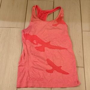 Oiselle Coral Tank Top with Bird Design